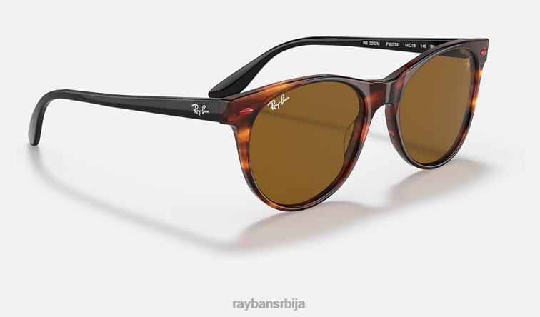 Ray-Ban рб2202м сцудериа феррари колекција P0HP1355 наочаре за сунце углачана хавана/браон мушкарци