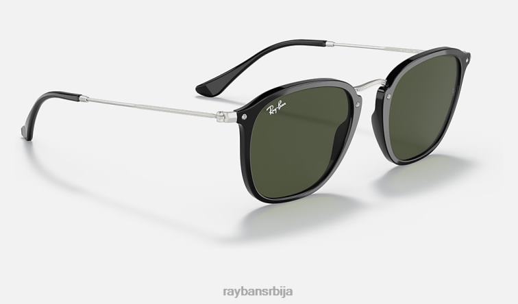 Ray-Ban рб2448н P0HP908 наочаре за сунце полирана црно/зелена мушкарци