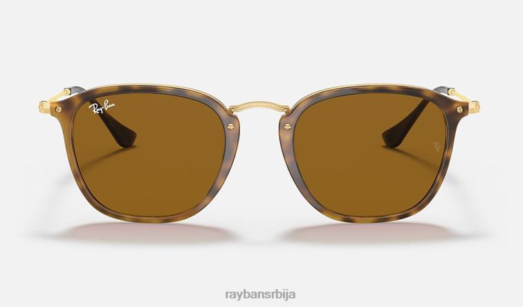 Ray-Ban рб2448н P0HP909 наочаре за сунце полирано светло хавана/браон мушкарци