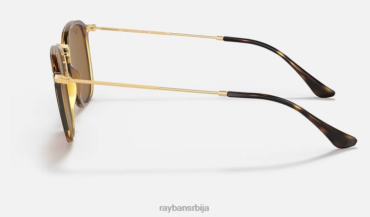 Ray-Ban рб2448н P0HP909 наочаре за сунце полирано светло хавана/браон мушкарци