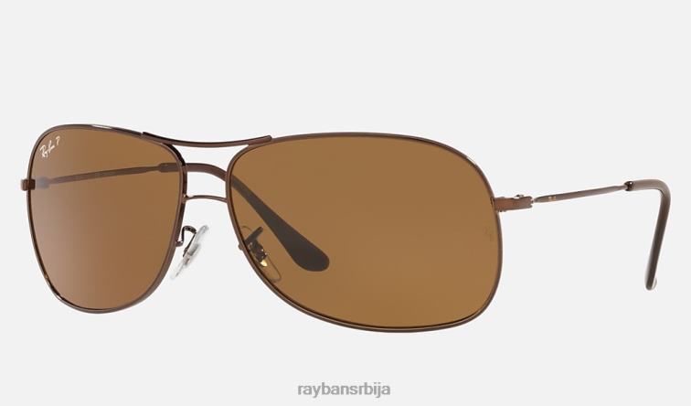Ray-Ban рб3267 P0HP1264 наочаре за сунце полирано браон/браон мушкарци