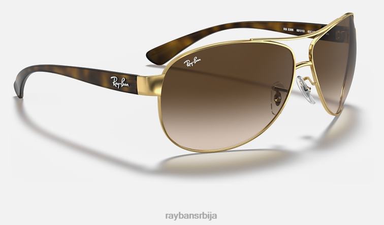 Ray-Ban рб3386 P0HP807 наочаре за сунце полирано злато/браон мушкарци