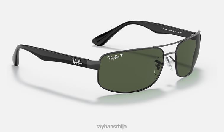 Ray-Ban рб3445 P0HP804 наочаре за сунце полирана црно/зелена мушкарци