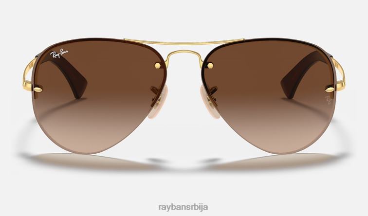Ray-Ban рб3449 P0HP681 наочаре за сунце полирано злато/браон мушкарци