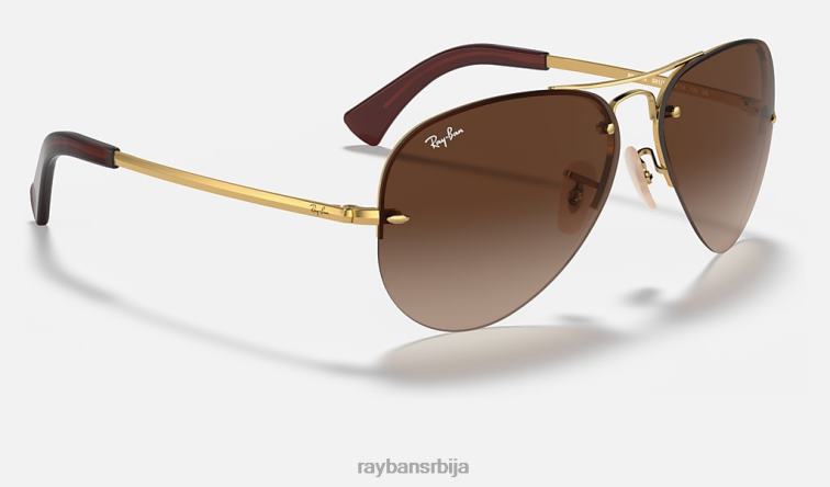 Ray-Ban рб3449 P0HP681 наочаре за сунце полирано злато/браон мушкарци