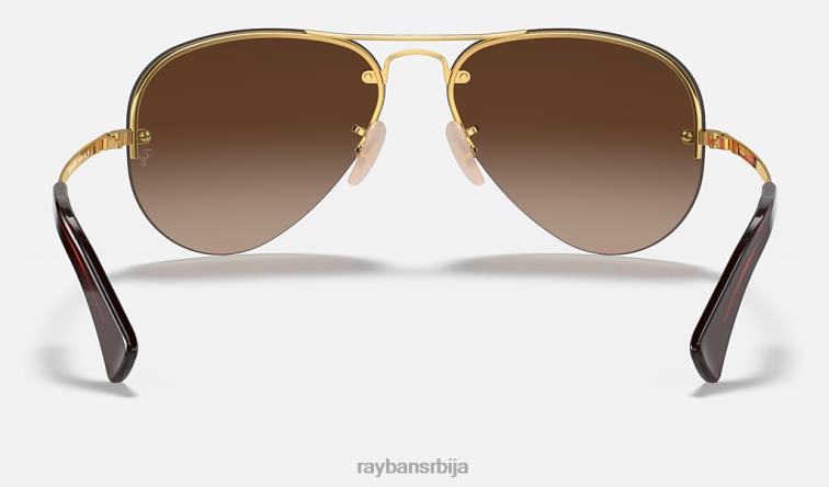 Ray-Ban рб3449 P0HP681 наочаре за сунце полирано злато/браон мушкарци