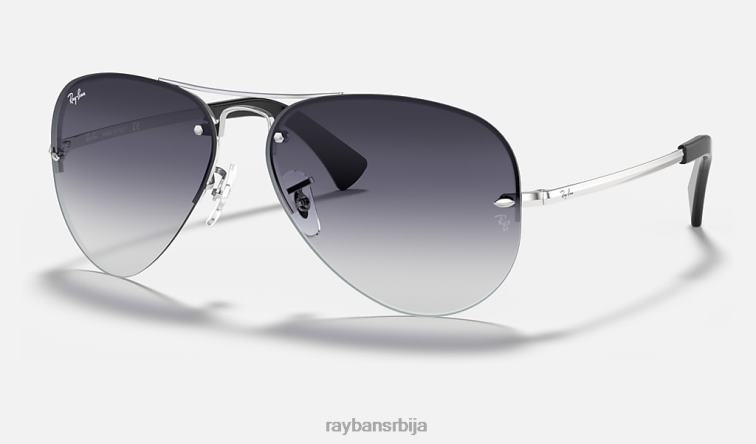 Ray-Ban рб3449 P0HP682 наочаре за сунце полирано сребрно/сиво мушкарци