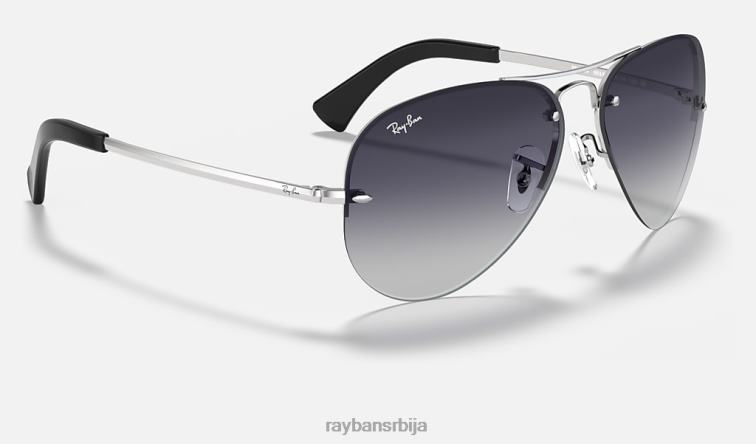 Ray-Ban рб3449 P0HP682 наочаре за сунце полирано сребрно/сиво мушкарци