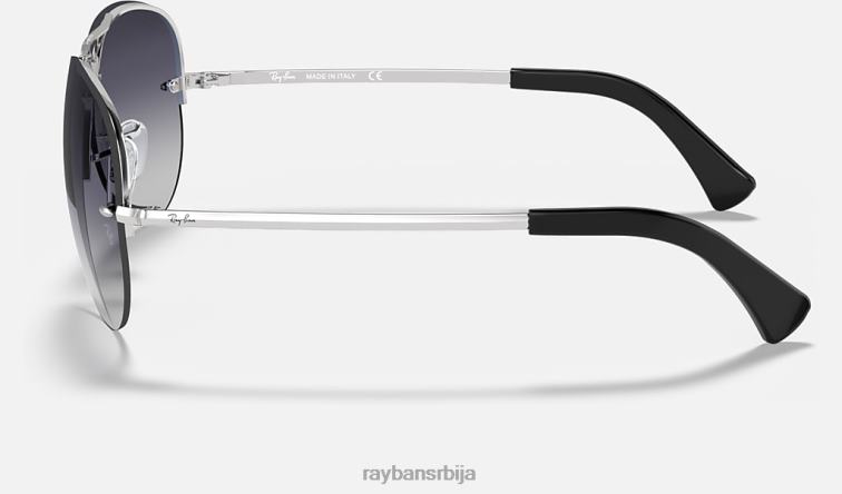 Ray-Ban рб3449 P0HP682 наочаре за сунце полирано сребрно/сиво мушкарци