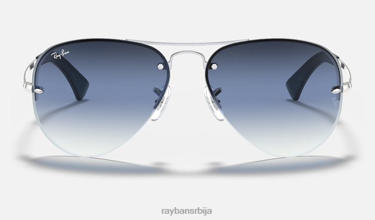 Ray-Ban рб3449 P0HP684 наочаре за сунце полирано сребрно/плаво мушкарци