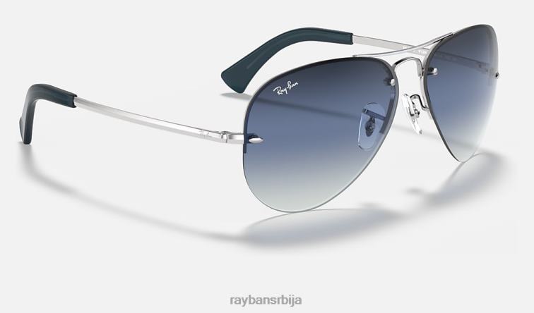 Ray-Ban рб3449 P0HP684 наочаре за сунце полирано сребрно/плаво мушкарци