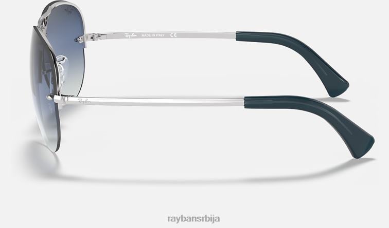 Ray-Ban рб3449 P0HP684 наочаре за сунце полирано сребрно/плаво мушкарци