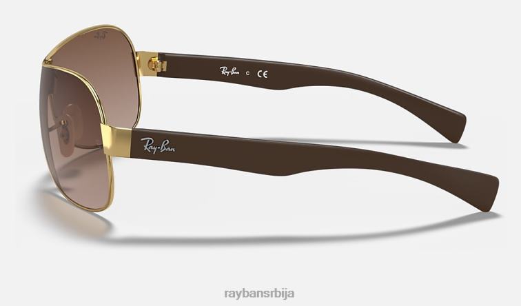 Ray-Ban рб3471 P0HP802 наочаре за сунце полирано злато/браон мушкарци