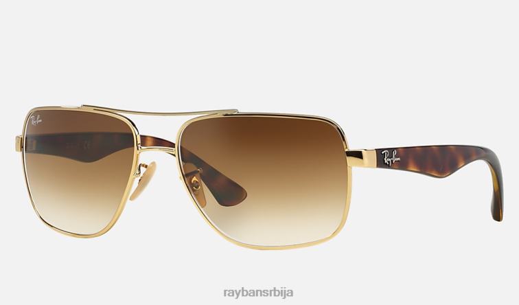 Ray-Ban рб3483 P0HP1266 наочаре за сунце мат златна/светло браон мушкарци
