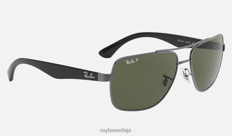 Ray-Ban рб3483 P0HP1267 наочаре за сунце мат гунметал/зелена мушкарци