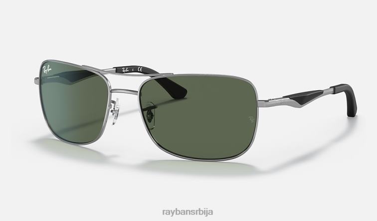 Ray-Ban рб3515 P0HP1094 наочаре за сунце углачан гунметал/зелено мушкарци