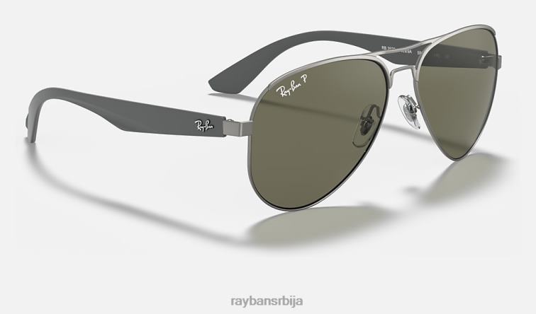 Ray-Ban рб3523 P0HP1166 наочаре за сунце мат гунметал/зелена мушкарци