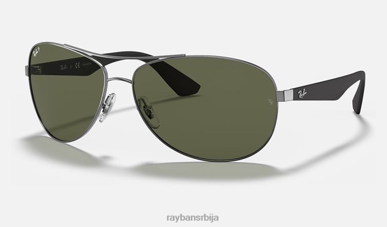 Ray-Ban рб3526 P0HP1109 наочаре за сунце мат гунметал/зелена мушкарци