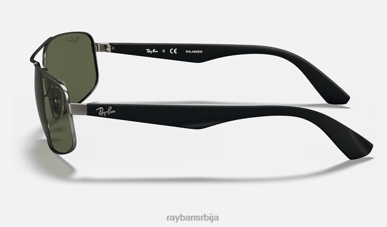 Ray-Ban рб3527 P0HP1085 наочаре за сунце мат гунметал/зелена мушкарци