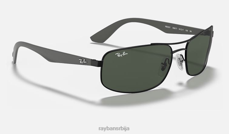 Ray-Ban рб3527 P0HP1086 наочаре за сунце мат црна/зелена мушкарци