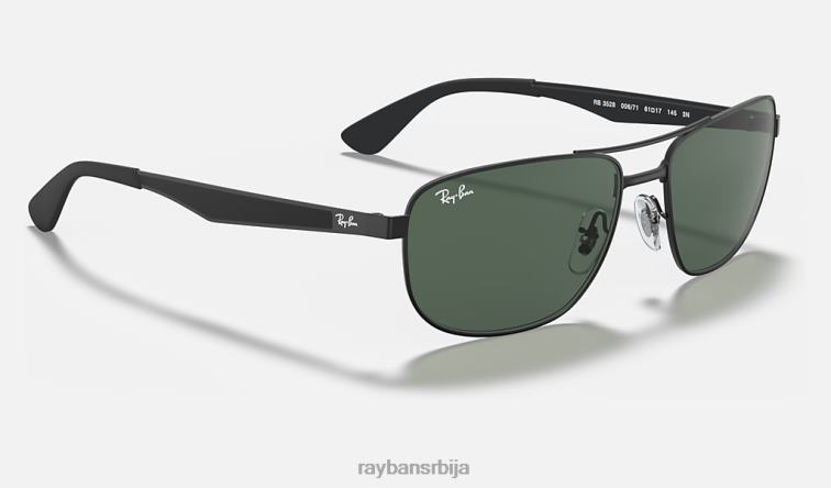 Ray-Ban рб3528 P0HP969 наочаре за сунце мат црна/зелена мушкарци