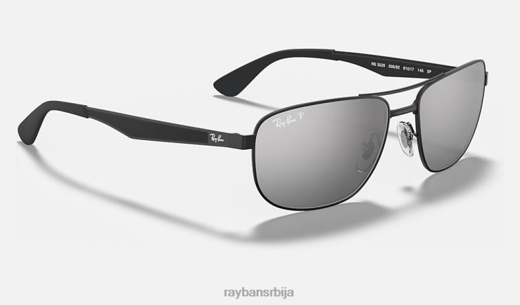 Ray-Ban рб3528 P0HP970 наочаре за сунце мат црна/сребрна мушкарци