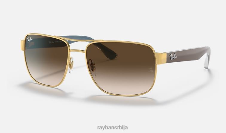 Ray-Ban рб3530 P0HP763 наочаре за сунце полирано злато/браон мушкарци