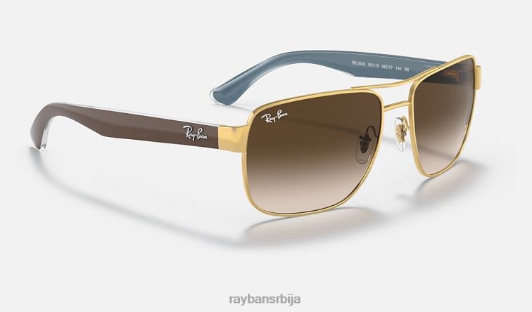 Ray-Ban рб3530 P0HP763 наочаре за сунце полирано злато/браон мушкарци