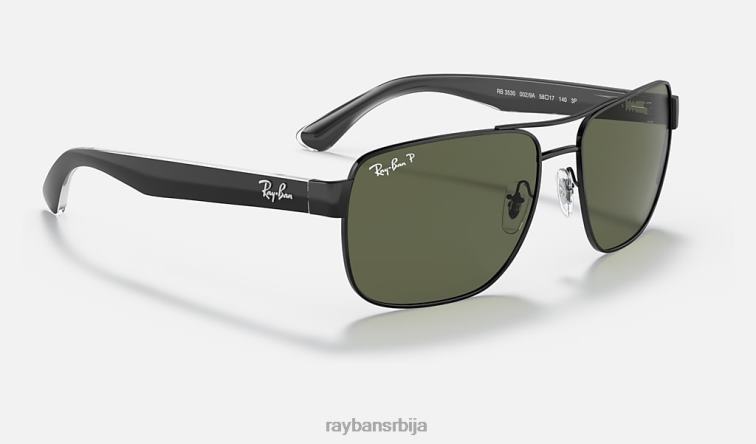 Ray-Ban рб3530 P0HP765 наочаре за сунце полирана црно/зелена мушкарци