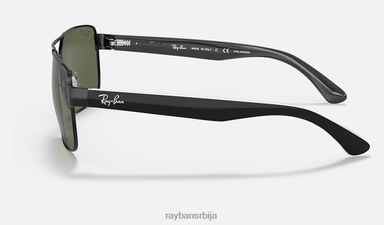 Ray-Ban рб3530 P0HP765 наочаре за сунце полирана црно/зелена мушкарци