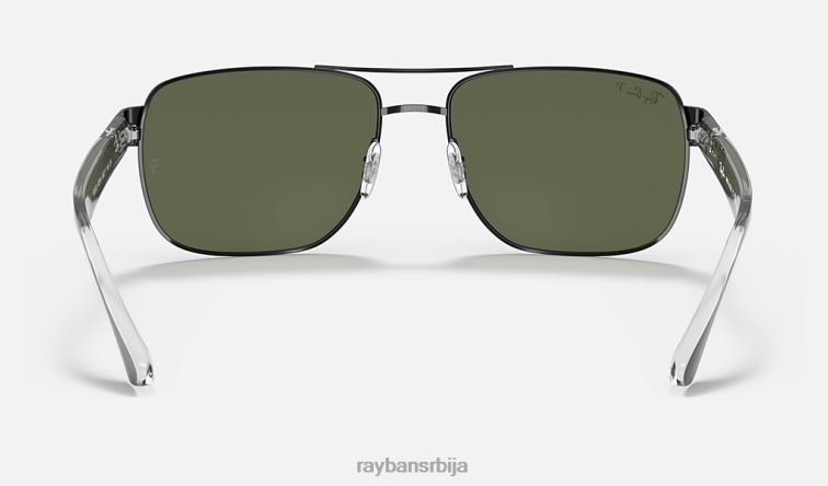 Ray-Ban рб3530 P0HP765 наочаре за сунце полирана црно/зелена мушкарци