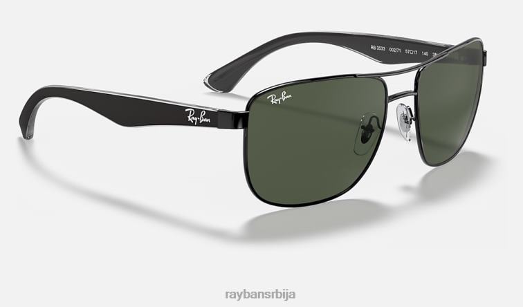 Ray-Ban рб3533 P0HP1039 наочаре за сунце полирана црно/зелена мушкарци