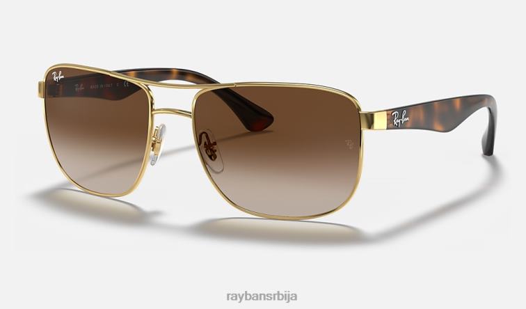 Ray-Ban рб3533 P0HP1040 наочаре за сунце полирано злато/браон мушкарци