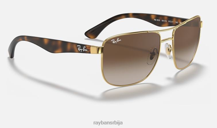 Ray-Ban рб3533 P0HP1040 наочаре за сунце полирано злато/браон мушкарци