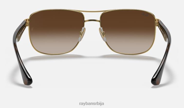 Ray-Ban рб3533 P0HP1040 наочаре за сунце полирано злато/браон мушкарци