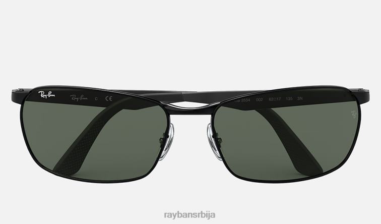 Ray-Ban рб3534 P0HP1034 наочаре за сунце полирана црно/зелена мушкарци