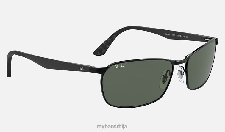 Ray-Ban рб3534 P0HP1034 наочаре за сунце полирана црно/зелена мушкарци