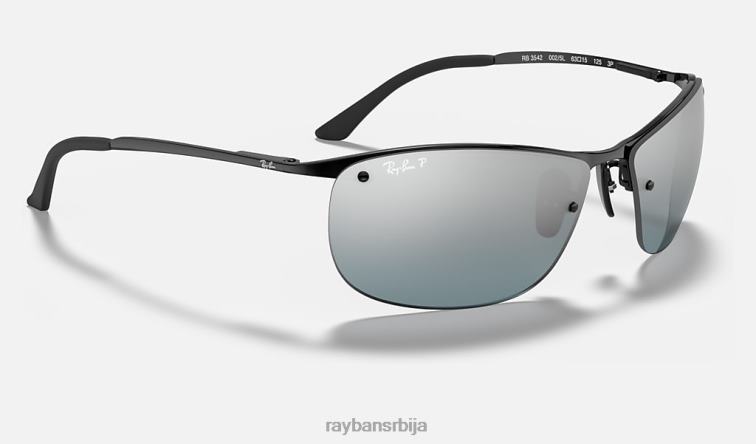 Ray-Ban рб3542 цхроманце P0HP911 наочаре за сунце полирана црно/сива мушкарци
