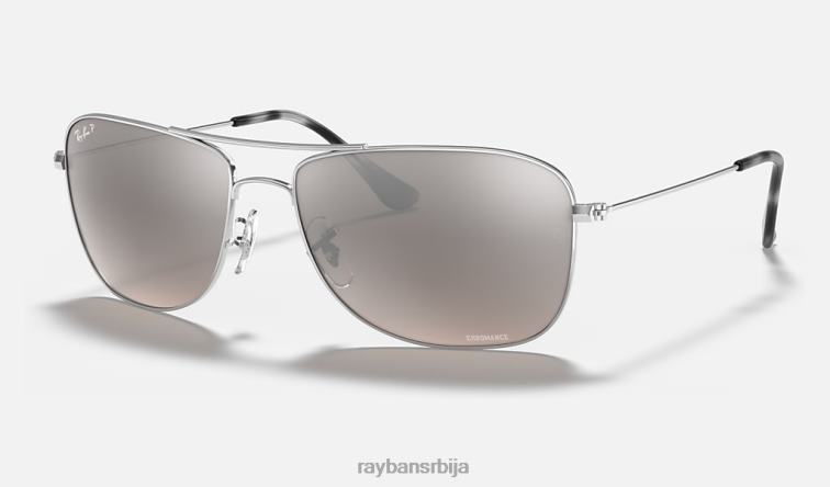 Ray-Ban рб3543 цхроманце P0HP774 наочаре за сунце полирано сребро/сребро мушкарци