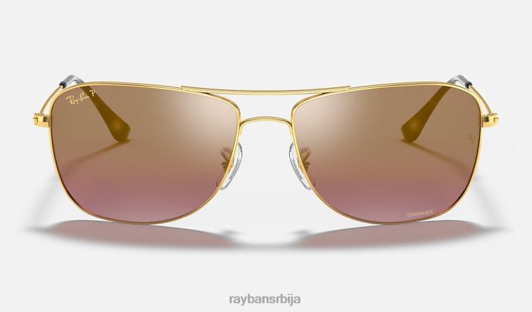 Ray-Ban рб3543 цхроманце P0HP775 наочаре за сунце полирано злато/љубичасто мушкарци