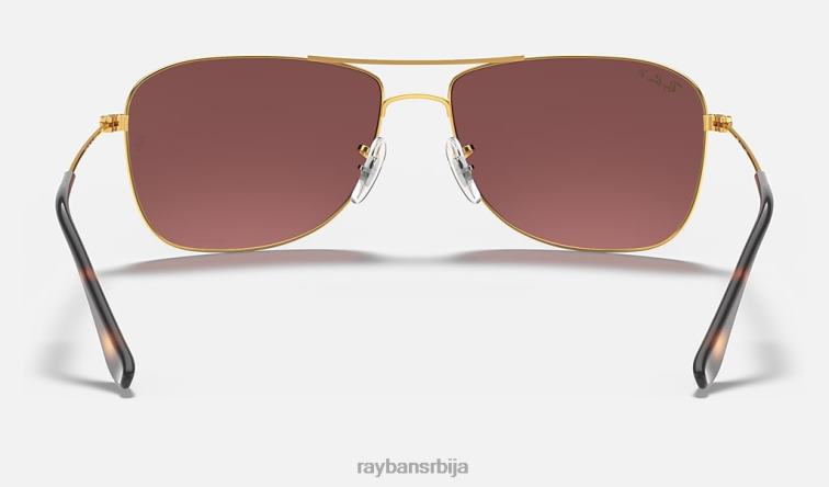Ray-Ban рб3543 цхроманце P0HP775 наочаре за сунце полирано злато/љубичасто мушкарци