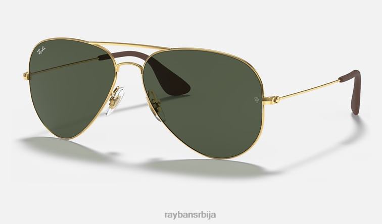 Ray-Ban рб3558 P0HP543 наочаре за сунце полирано златно/зелено мушкарци