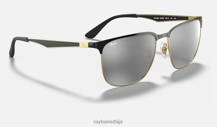 Ray-Ban рб3569 P0HP835 наочаре за сунце полирано црно на златно/сиво мушкарци