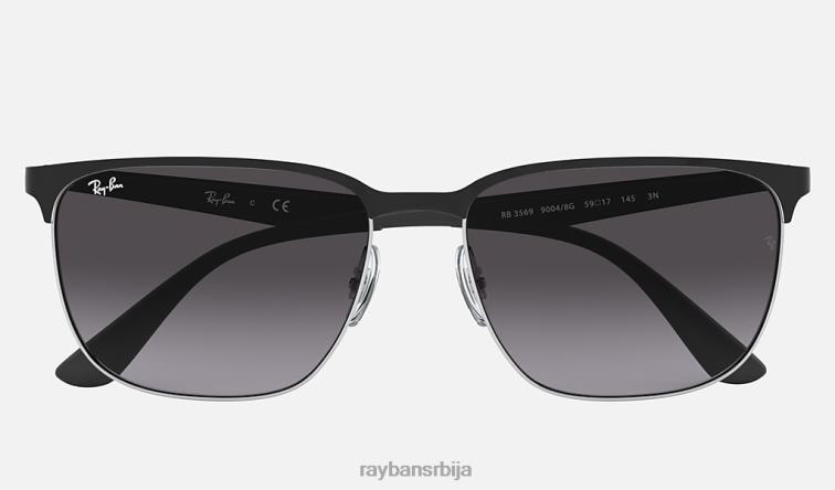 Ray-Ban рб3569 P0HP836 наочаре за сунце полирано црно на сребрно/сиво мушкарци