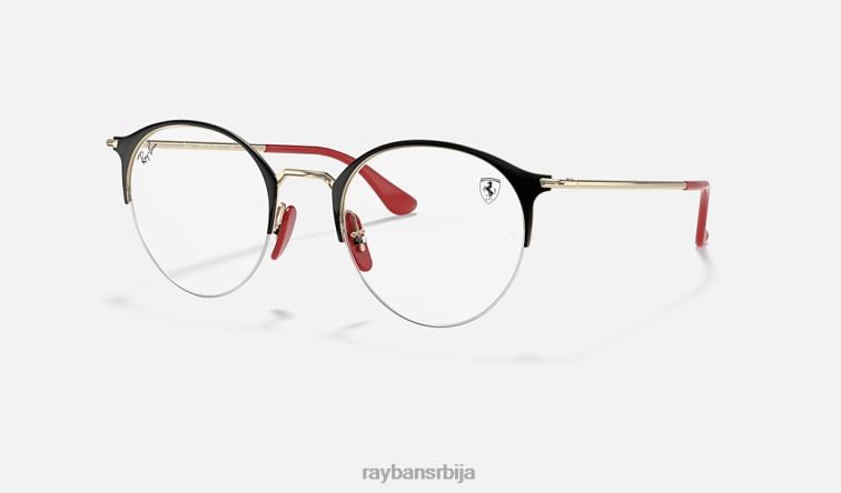 Ray-Ban рб3578вм сцудериа феррари колекција P0HP2421 наочаре за сунце углачано црно на злату мушкарци