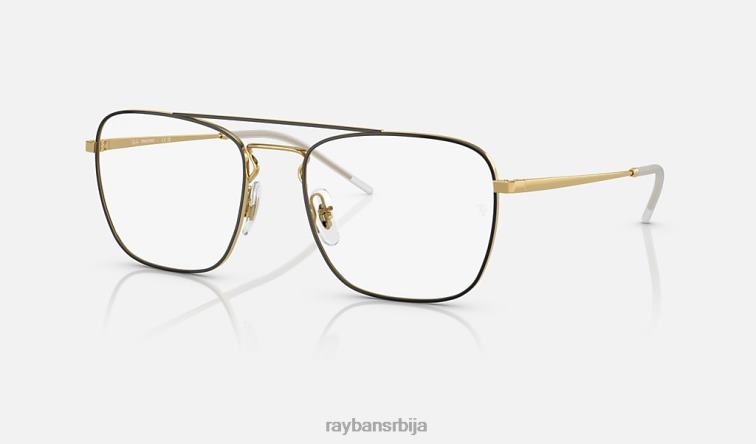 Ray-Ban рб3588 транзиције P0HP1246 наочаре за сунце полирано црно на златно/провидно/плаво мушкарци