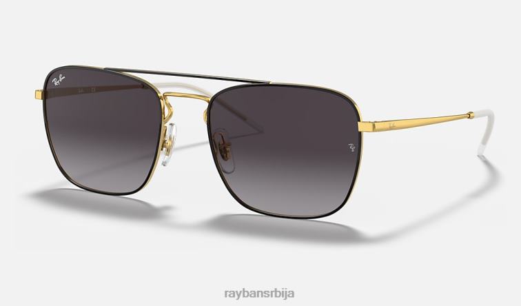 Ray-Ban рб3588 P0HP418 наочаре за сунце полирано црно на златно/сиво мушкарци