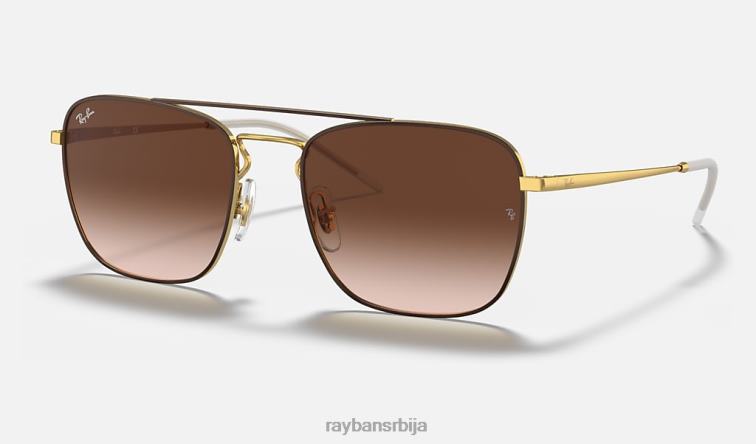 Ray-Ban рб3588 P0HP419 наочаре за сунце полирано браон на златно/браон мушкарци