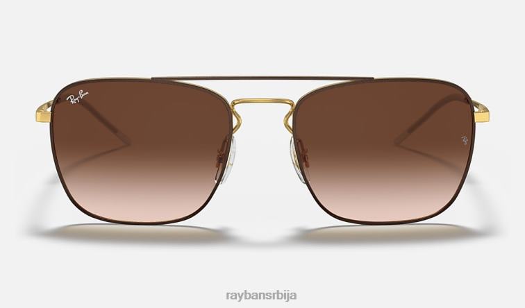 Ray-Ban рб3588 P0HP419 наочаре за сунце полирано браон на златно/браон мушкарци