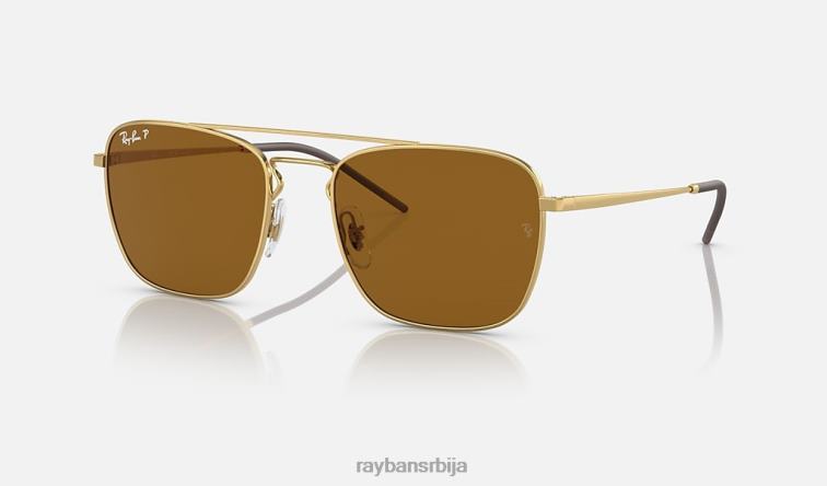 Ray-Ban рб3588 P0HP422 наочаре за сунце полирано злато/браон мушкарци